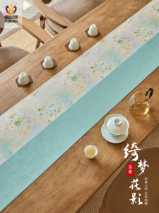 Original Love Strange Long Tablecloth Tea Table Flag Waterproof Chinese Style Home Textile Dining Table Cloth Plant Floral Pattern
