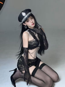 Mũ Thủy Thủ Biển Đen Trắng Nữ Cảnh Sát Quà Tặng Trang Trí Halloween Phụ Kiện Chụp Ảnh Mũ Trùm Đầu Phong Cách Đường Phố