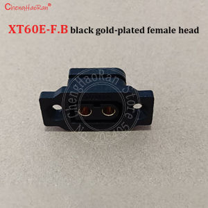Chenghaoran 1/2Set XT60E-F Fixed Female Socket With Dust Cover Battery Interface Connector With Wire XT60E-F. B Black Suit