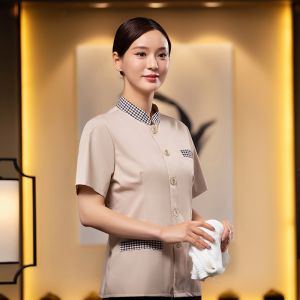 Long Sleeve Autumn Winter Work Uniform Set Short Sleeve Long Sleeve Hotel Housekeeping Maids Aunty plus Size Work Clothes