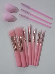 Bộ 12 Cọ Trang Điểm Với 2 Miếng Bọt Biển Mỹ Phẩm Kem Nền Phấn Mắt Bộ Dụng Cụ Trang Điểm Mặt & Mắt Làm Đẹp
