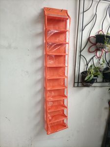 Rak Sepatu Gantung Resleting Alas Full Triplek 11 Tingkat Mika Tebal