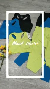 Bộ đồ tập gym yoga aerobic thể thao nữ bao gồm áo bra kèm mút và quần dài lưng cao chất liệu thun dệt kim BINSPORTS BD223