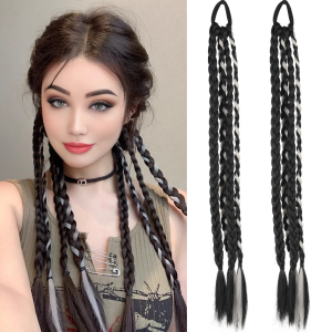 Synthetic 18inch/20inch Boxing Braid Long Hair Ponytail Braid Sweet Cool Dirty Braid Long Braid Color Fried Dough Twists Braid