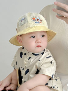 Baby Sun Protection Hat Summer Lightweight Boys Fishing Cap Wide Brim Casual Cotton Blend Fabric round Top Childrens Sunshade