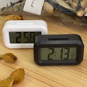 LED Digital Display Mini Electronic Clock Simple Clock Silent Backlight Electronic Clock Calendar Temperature Display