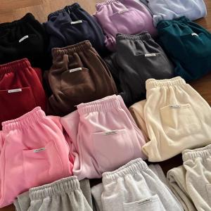 Fashionable Loose Womens Fleece-Lined Sports Casual Pants Straight Leg Joggers High Waist Long Cotton Trousers Winter Wear