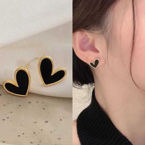 Cute Earrings Korean Style Heart Earrings for women Bling Zircon Stone Rose Gold Color Jewelry Fashion Women Stud Earrings hypoallergenic earrings dangling earrings for women 916 gold earrings 925 silver earrings ear studs for women Gift 耳环韩国女 korean