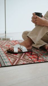 Cogen Sandal Jepit Pria Kulit Birken Vintage - Kastel White