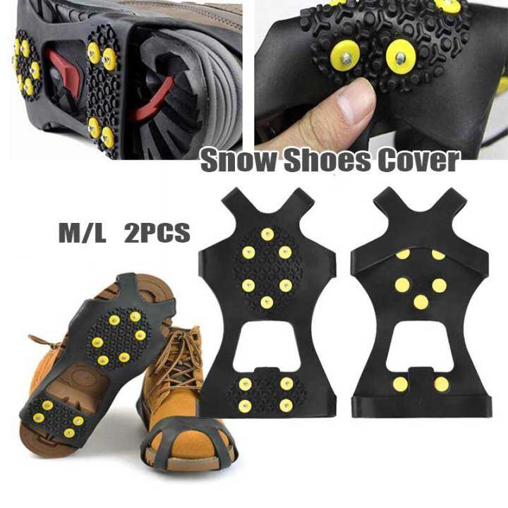 Unisex 10-Stud No Slip Snow Shoe Gripper Spike Cleats Shoes Crampons ...