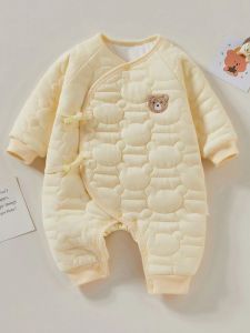 Newborn Baby Clothes Pure Cotton Autumn and Winter Clothing Cotton Padded Thickened Rompers Jumpsuit Birth Toddler and Baby Warm Jumpsuit