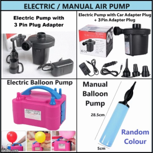 Electric Pump with 3 Pin Plug adapter / Big Volume Manual Pump / Standard Foot Pump