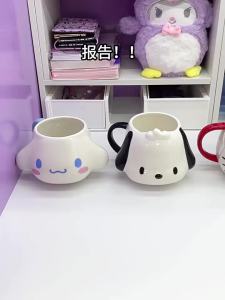 For Sanrio Ceramic Mugs 3D Relief Design Water Cups My Melody Cinnamoroll Coffee Milk Cups Home Breakfast Juice Mugs for Gifts