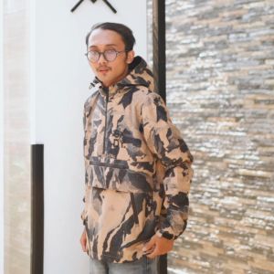 Jstro Jaket Hoodie Outdoor Cagoule Kantong Doraemon Mayer Loreng Anti Air