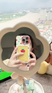 MOR Case Samsung A05 A06 A12 M12 A13 4G A14 A15 A16 A23 Casing Cute Pattern with Strap Bracelet Motif Polka Cherry Card Holder Sparlky