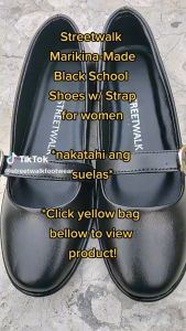 Streetwalk Marikina Shoes Official Store Black Shoes for Women Marikina Official Shoe Store School Shoes with Strap for Girls Flat Shoes for Women Closed-Toe Shoes for Women Marikina Made Black Shoes for Women Black Doll Shoes for Women (NSS-07)