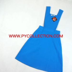 中学女蓝裙 Pinafore Gaun Sekolah Biru Menangah Cotton / Baju Sekolah Jenama Black Cat - BC017 COTTON / BC017K LICIN