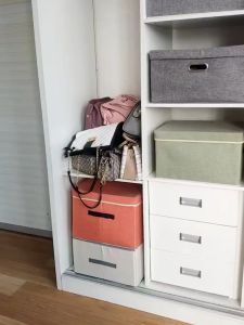 Hanging Handbag Purse Organizer - Transparent Dust - Proof Wardrobe Closet Storage Bag for Clutch with 6 Larger Pockets
