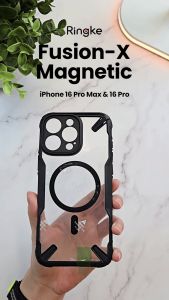 Ringke Fusion-X Mag Compatible with iPhone 16 Pro Max Case Cover Military Protection Transparent Hard Back Advanced Protection TPU Bumper iPhone 16 Pro Max Back Cover
