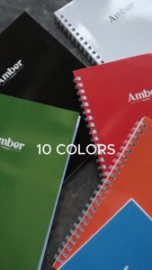 Amber Notes Matte Soft Ring Notebook Bundle (5 Designs) + 1 Cello Auris Semi Gel Pen | Minimalist Aesthetic Notebook