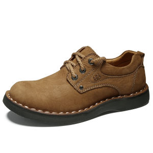 Paul Camel Spring New Layer Cowhide Large Head Shoes Martin Workwear Shoes Breathable Outdoor Casual Low Help Mens Shoes