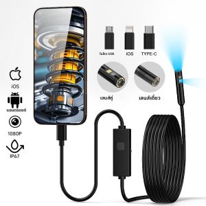 Type-C Endoscope HD1080P 3in1 Micro USB เดี่ยวกล้องคู่สําหรับ IOS iPhone โทรศัพท์ Android กันน้ํา LED ตรวจสอบท่อ borescope