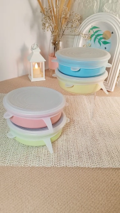 Claytan Ceramic Food Container Set with Silicone Lid | Stylish & Antibacterial Storage