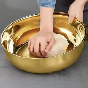 Stainless Steel Large Capacity Bowl Suitable for Mixing Dough Cleaning Vegetables Stirring Salads Easy To Clean