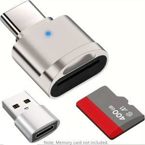 Type C TF Reader With Zinc Alloy Shell SD Card Reader with USB C to USB Adapter Suitable for Laptop MacBook Samsung Galaxy