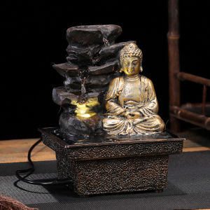 Desktop ornament flowing water fountain living room humidifier Southeast Asian home decor Buddha statue opening water feature home small ornament