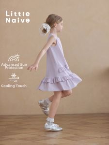 Little Naive | Asymmetrical Ruffled Hem Cooling & UV Protection Dress