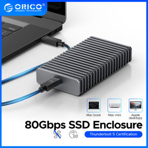ORICO 80Gbps Thunderbolt 5-Compatible SSD Enclosure with Fan Cooling JHL9480 Chip for 80Gbps USB4 M.2 NVMe for Macbook