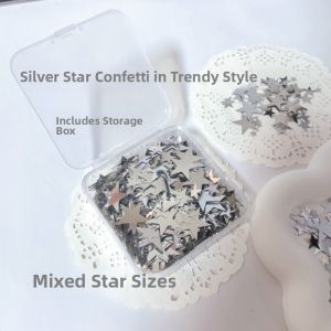 Silver Star Sequins Black Star Decoration Material Card Packaging Accessories DIY Nail Art Glitter Polyester Craft Supplies
