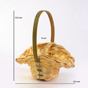 Handheld Bamboo Woven Basket Flower Arrangement Home Decor Mini Basket Rural Style Flower Bouquet Decorative Basket
