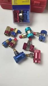 1 Set R12 To R134a Conversion Kit Air Conditioner Filling Valve Fittings Port Adapter Retrofit Quick Disconnect Couplers