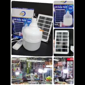 E.T LIGHT โคมไฟตุ้มLED พลังงานแสงอาทิตย์ พร้อมแผงโซลาร์เซลในตัว ชาร์จไฟผ่าน USB ได้ด้วย ให้แสงสว่าง 3 ระดับแสงสีขาว 235W พร้อมรีโมทในตัว