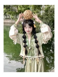 Áo Khoác Vạt Đối Xứng Thêu Hoa [Nhận Thức Lần Đầu] Huashiji Váy Rách Cổ Tròn Trào Lưu Trong Nước Bộ Đồ Yếu Tố Hán Mẫu Mới Thường Ngày Thu