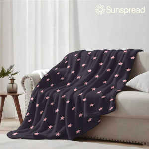 Dark Pink Star Soft Warm Flannel Blanket Lightweight Cozy Christmas Halloween Home Decor Room