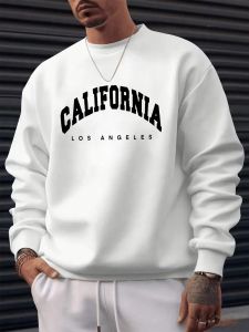 The new mens round-neck sweatshirt for Spring and Autumn 2025 features a casual fashionable and comfortable 3D pattern print