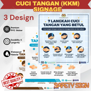 KKM CUCI TANGAN PVC STICKER DAN BOARD. ACRYLIC.PAPAN TANDA.SIGNAGE.TANDA OFFICE TANDAS