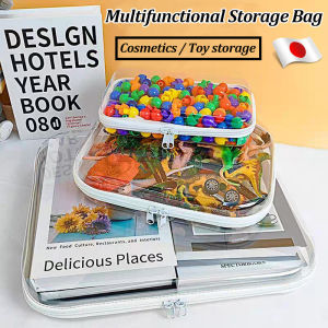 Zippered Hard Storage Box Pouch Clear Bins Hard Shelled Zippered Pouch for Organization Japan Original Waterproof Wear-resistant Easy to Clean Reinforced Durable YKK Zipper Stackable Storage Bin Organizer for Toys Snacks Cosmetics Travel and Diaper Bags