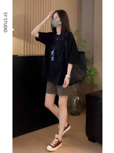 Summer Casual Loose Womens Fashion Set 2025 New Style Short Sleeve T-Shirt And Shorts Two-Piece Set Polyester Fiber round Neck