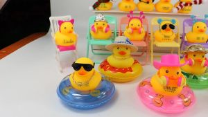 Emika Choice 5pcs Cute Cartoon Yellow Duck Bath Toy Baby Ducklings Childrens Educational Toys
