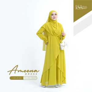 GAMIS ISAHIJAB AMEENA DRESS WANITA DEWASA TERBARU