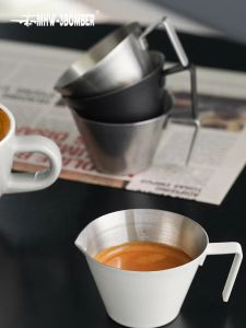 MHW-3BOMBER Stainless Steel Coffee Cup Meticulousness Scale Cup 100ml Vintage Style Espresso Coffee Measurement Cup