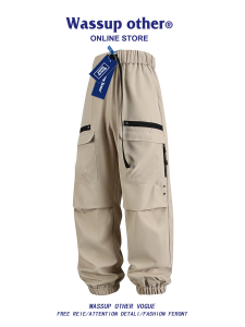 American Street Style Autumn/Spring Loose Casual Men Trousers with Cuff