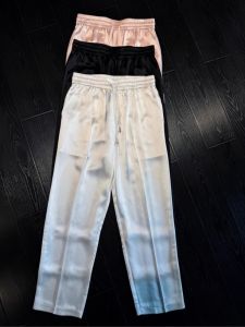 Summer Silk Acetate Smooth Cool Comfortable White Sports Casual Shorts Men Lightweight Beach Five-Quarter Mid-Pants