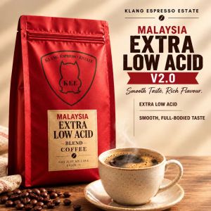 Malaysia Low Acid Coffee 2.0 | Low Acid Coffee | Dark Roast | Low Caffeine | Fresh Roasted | Klang Espresso Estate