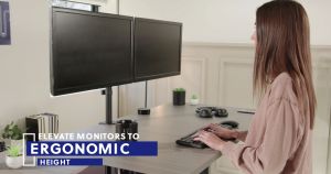 Meewoo Dual Monitor Desk Mount Fully Adjustable Steel Stand Holds 2 Computer Screens up to 30 inch