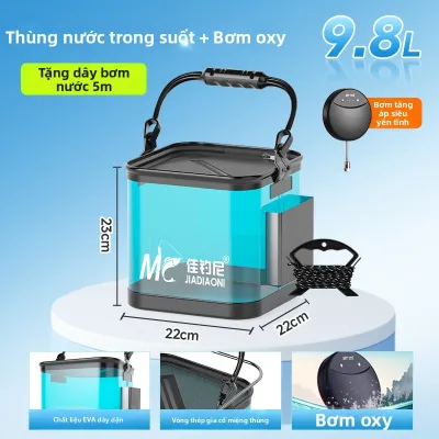 jiadiaoni | Thùng Cá Gấp Đựng Bơm Oxy Di Động